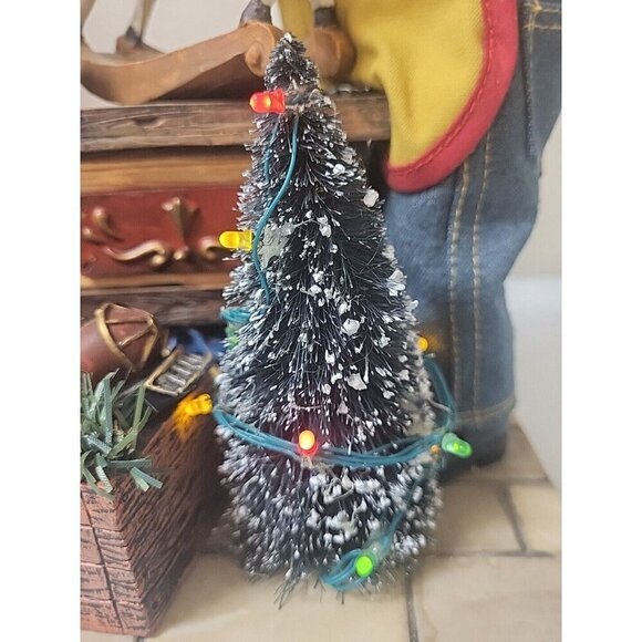 Holiday: Kirkland Fabric Mache Santa Claus 12” Workshop Christmas Scene Figure  - Picture 3 of 12